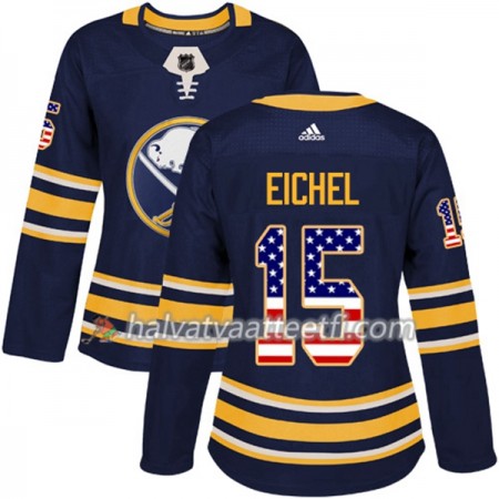 Naisten NHL Buffalo Sabres Pelipaita Jack Eichel 15 Adidas 2017-2018 MarineSininen USA Flag Fashion Authentic